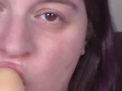 Bbw stor vacker kvinna, Stora tuttar, Avsugning, Dildo, Ansiktsbehandling, Naturliga tuttar, Solo, Tuttar