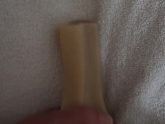 Jerking off in My Full Uniform with a Toy Wearing a Condom to Fill for a Follower!