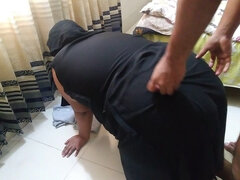 Hot Stepmom Fucks Stepson Without Condom While Cleaning House, Cum Inside Big Ass