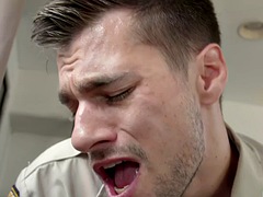 Zwart, Sperma shot, Seksspeelgoed, Zwart, Homo, Interraciaal, Speelgoed, Uniformpje