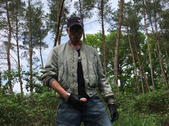 Amatør, Sperm skott, Europeisk, Runke, Utendørs, Alene