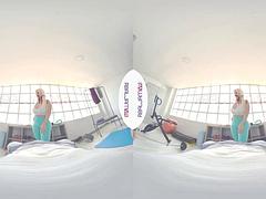 Sweat and Seduction at the Gym with a Big-Titted Blonde