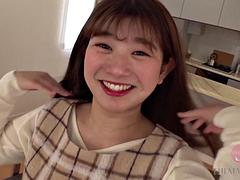 素人, アジア人, フェラチオ, カワイイ, 韓国人, なめる, 魅力的