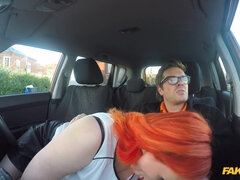 Tattooed Redhead Craves A Big Dick Fake Driving School