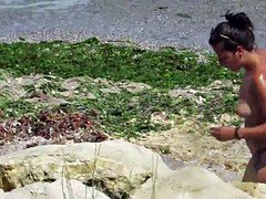 Amateur, Plage, Hd, Nue  à poil, Espionne, Nénés, Voyeur