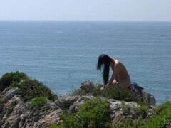 Aziatisch, Kont, Bruinharig, Tepels, Geschoren, Verlegen, Mager, Tieten likken