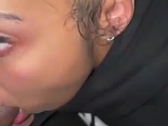 Amatør, Svart, Kukk suging, Brunette, Bil, Mørk, Hardcore, Offentlig