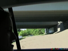 Lesbian Threesome Sex in the car