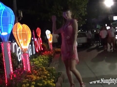 Horny big tits MILF public naked on Disco