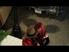 Czarny, Sukienka, Palcówka, Elastyczny, Obcasy, Sutki, Na wolnym powietrzu, Ssanie