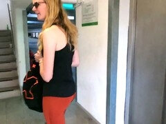 Bold girl gets punished with facials after being caught naked in the parking garage