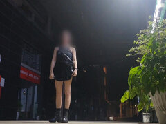 Amatør, Asiater, Ladyboy, Offentlig, Alene