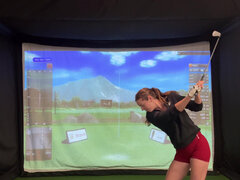 Trying to Golf in a Simulator with My Lush in! Trying Not to Cum While I Swing!