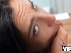 미인, 흑갈색 머리, 잡힌, 체코인, Hd, 자연의 가슴, 사무실, 현실