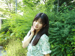 Ringo Fujii acting adorable while posing in the woods