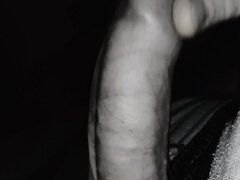 Late Night Cum. Sliding Foreskin on Dickhead. Close up Orgasm.