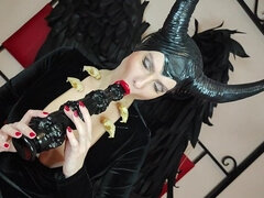 Powerful Red Lipstick Kisses From Maleficent