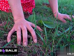 Barefoot Naked Outdoor Crushed POV by Blonde Giantess