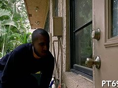 Glorious dark haired hottie gets ate and screwed