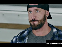 Bearded truck driver is roughly fucked by his handsome employer