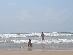 Enthousiasteling, Strand, Flashing, Nudist, Buiten, Openbaar, Kort haar