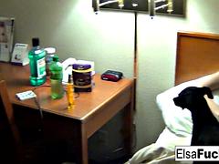 Elsa Jean Flaunts Hotel Room and Pussy