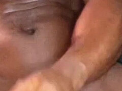 Lonely BBC Muscular Guy Busted Nut on His Couch
