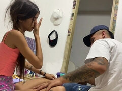 Amatör, Avsugning, Par, Milf, Mager