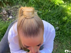 Leie, Blondine, Blasen, Selbstgemacht, Milf, Im freien, Pov, Rasiert