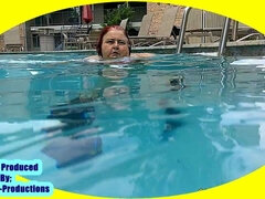 Leie, Amerikanisch, Bikini, Flashen, Reif, Pool, Unter wasser