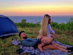 Amatör, Blondin, Avsugning, Par, Hardcore, Utomhus