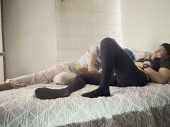 Two Women Fucking Hard with Pantyhose Have Many Orgasms