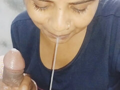 Indian Bhabhi Neha Suck Devar Cock and Big Cumshot in Mouth