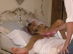 Sbg Media uses a magic wand for a handjob cumshot and a messy finish