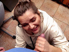 She SMILES and LOVES a ample stream of jizz in Her Sweet Mouth