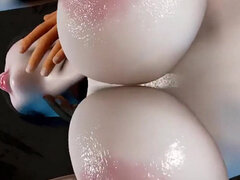 3D BBW Asian MILF Naked Her Huge Boobs and Huge Ass Got Fucked so Hard