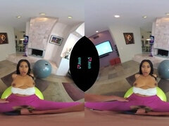 Busty ebony babe Jenna Foxx gets bent over and passionately pounded in her tight yoga pants - VRHUSH experience!