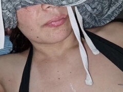 Gros cul, Grosse bite, Noire, Sucer une bite, Éjaculation interne, Éjaculer dans la bouche, Femme au foyer, Masque