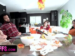 BFFS - Three Gal Friends Enjoy Their Thanksgiving Celebration By Sharing A Hot Guy