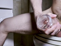 BIG CUMSHOT: Cum explosion with ropes of cum - Fucking sex toy