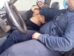 Asiatisk, Avsugning, Sperma i munnen, Blottande, Naken, Offentlig