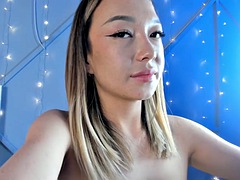 Cute asian with big boobs masturbates