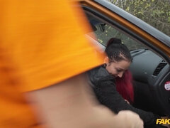 Tattoo Babe Smokes Instructors Knob 1 - Fake Driving School