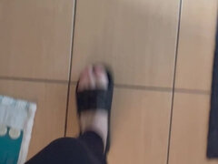 Feet in Flip-flops and Walking in Flip-flops