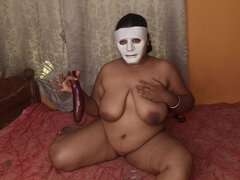 Sexy Indian Babe Masterbating Herself with a Brinjal and Cuming.