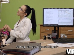 Elis Dark with glasses gets drilled hard in hot Czech interview