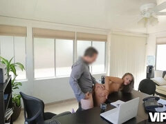 Young Czech teen submits to cash for a hot POV fuck with manager in the office
