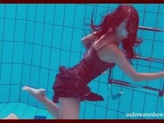 デカパイ, 女, フェティッシュ, プール, 公共, シャワー, 一人, ティーン