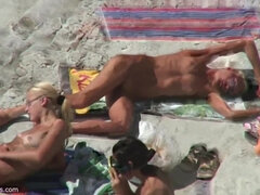 Amateur, Playa, Rubia, Morena, Al aire libre, Público, Realidad, Espía