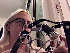 Testing my new pony deepthroat training gag